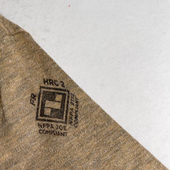 National Safety Apparel Flame Resist T-Shirt Men L Brown Electric HRC2 Made USA - Picture 4 of 9